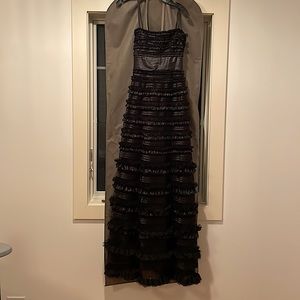 BCBG MaxAzria Makayla Black Strapless Gown Size 10.  Worn once